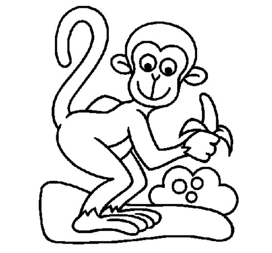  Monkey coloring pages | Monkey coloring page | #10