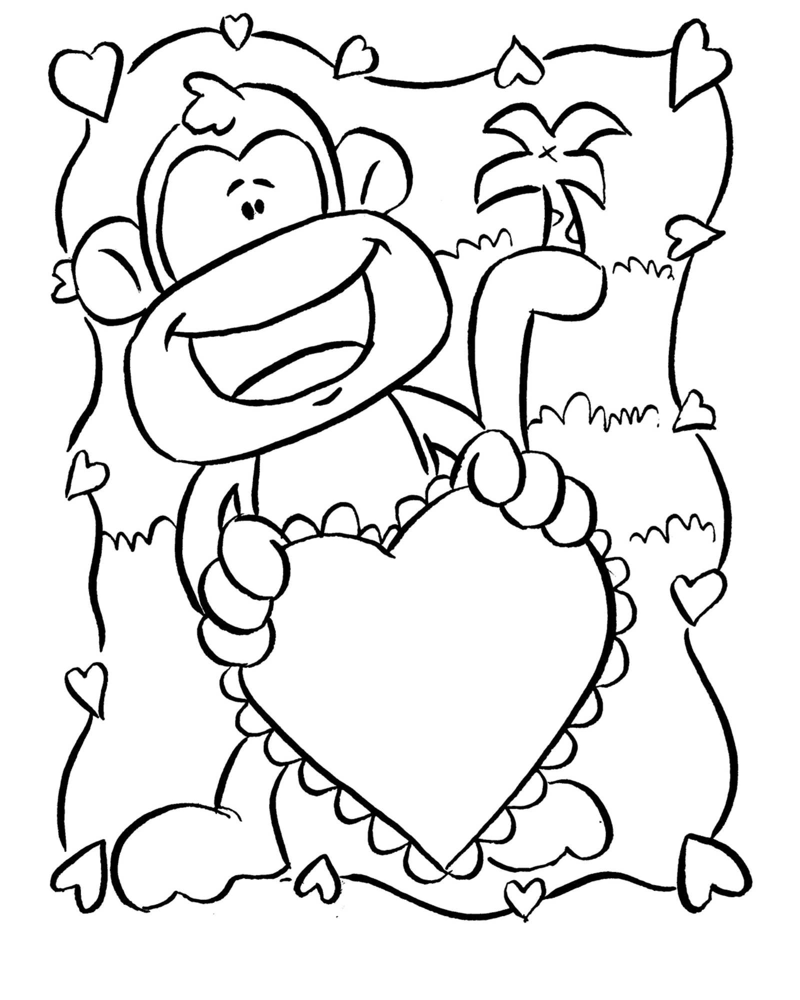  Monkey coloring pages | Monkey coloring page | #15