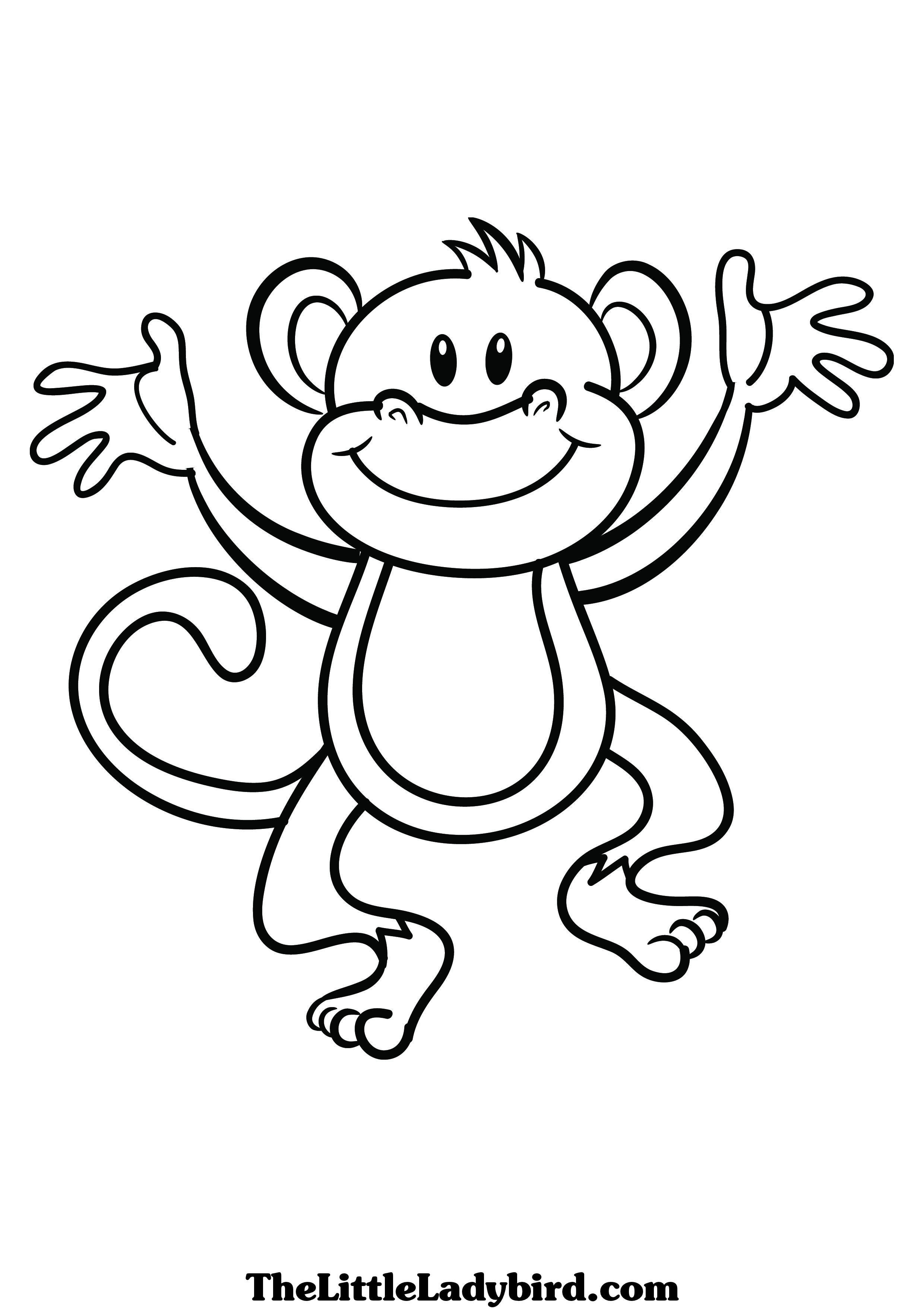  Monkey coloring pages | Monkey coloring page | #19