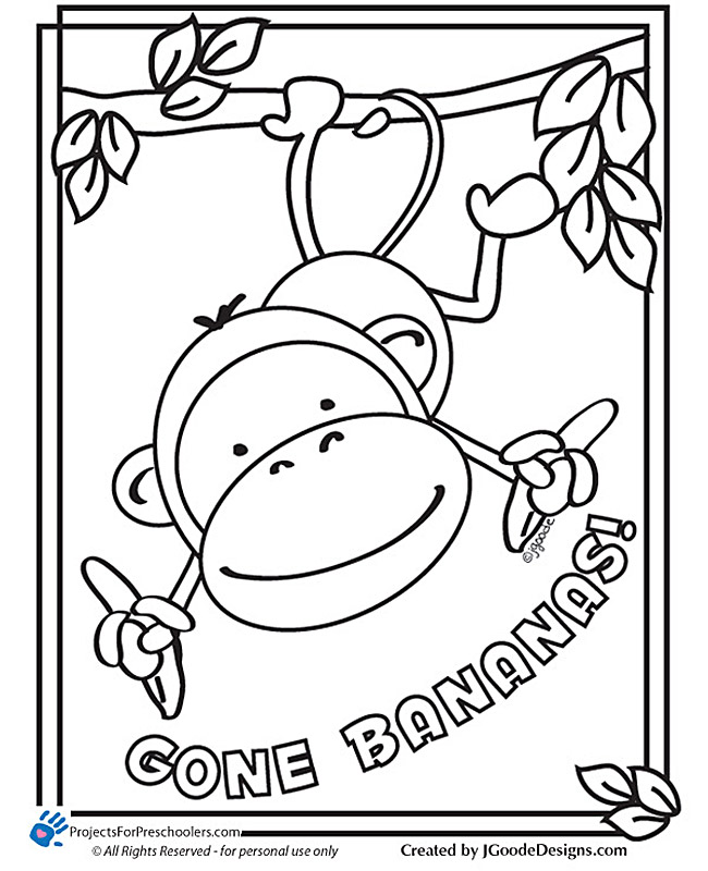  Monkey coloring pages | Monkey coloring page | #26