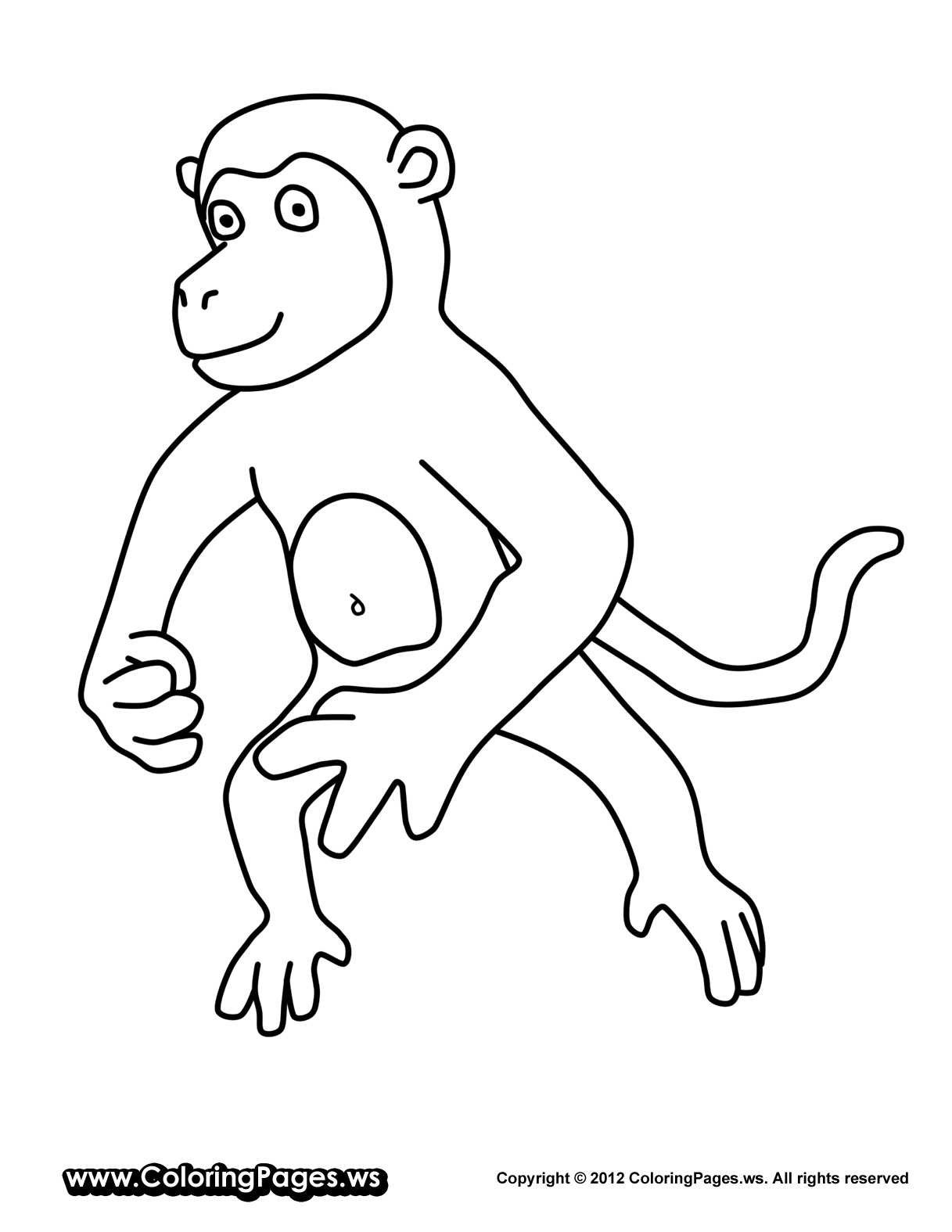 Monkey coloring pages | Monkey coloring page | #28
