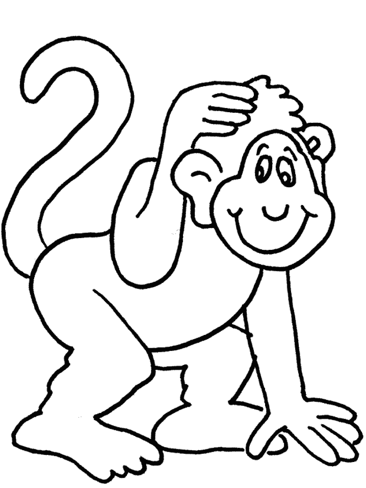 Monkey coloring pages | Monkey coloring page | #5