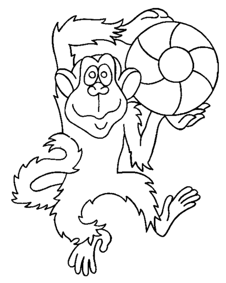 Monkey coloring pages | Monkey coloring page | #6