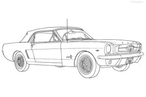 Old Ford Mustang Car Coloring pages