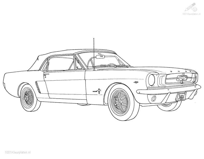 Old Ford Mustang Car Coloring pages