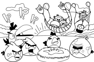 Party Angry Birds Coloring pages