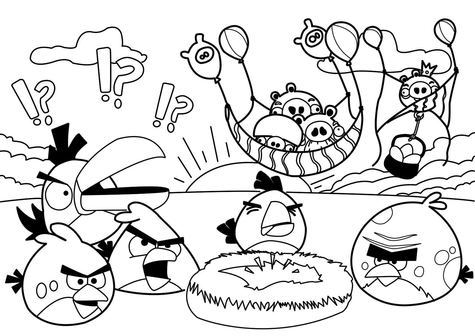  Party Angry Birds Coloring pages