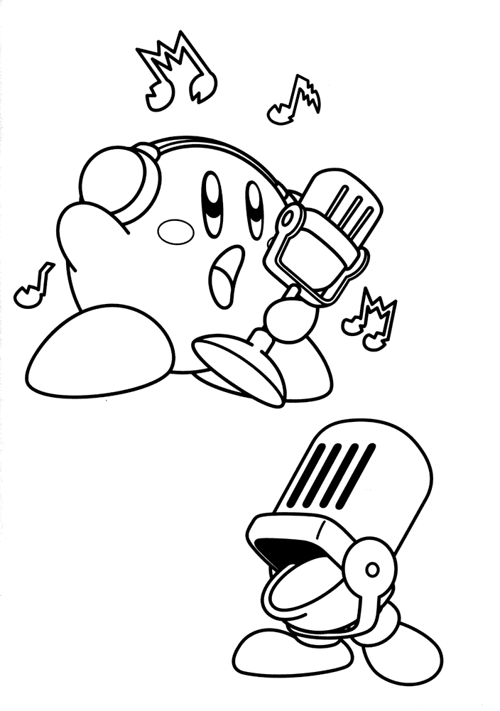 Singer Kirby Coloring Pages