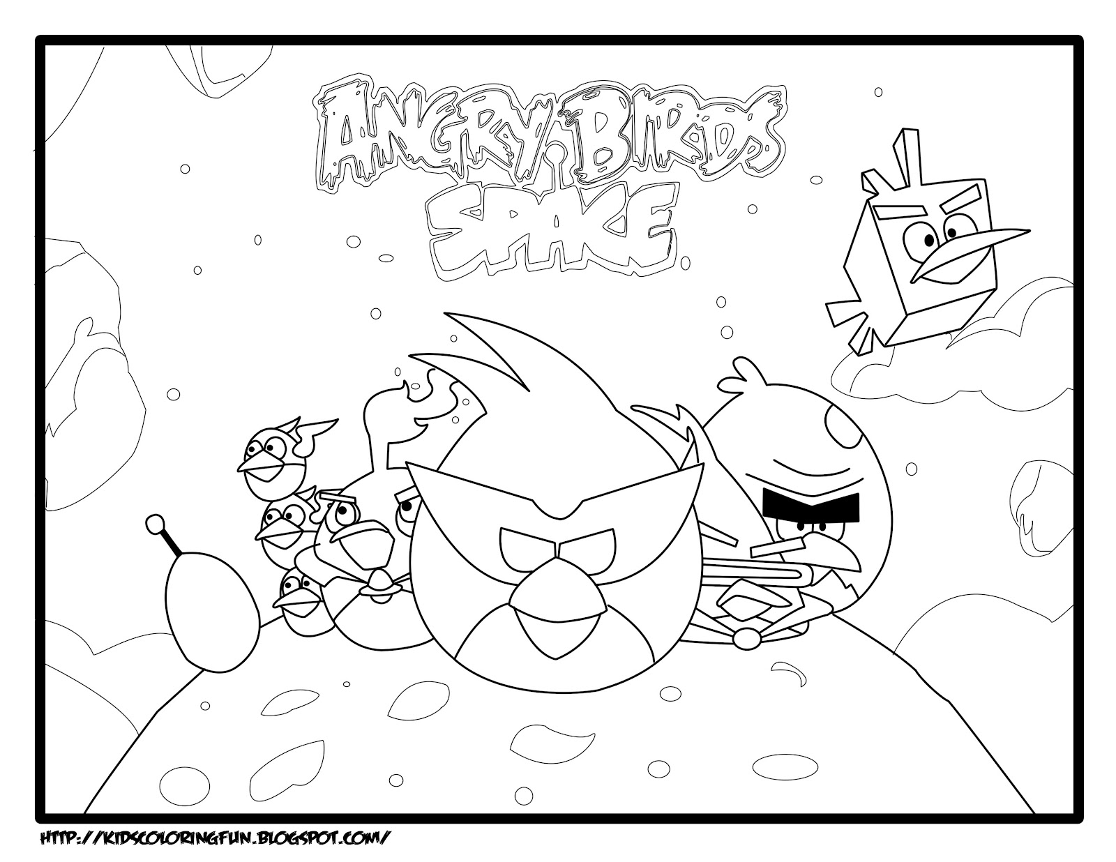  Space Angry Birds Coloring pages