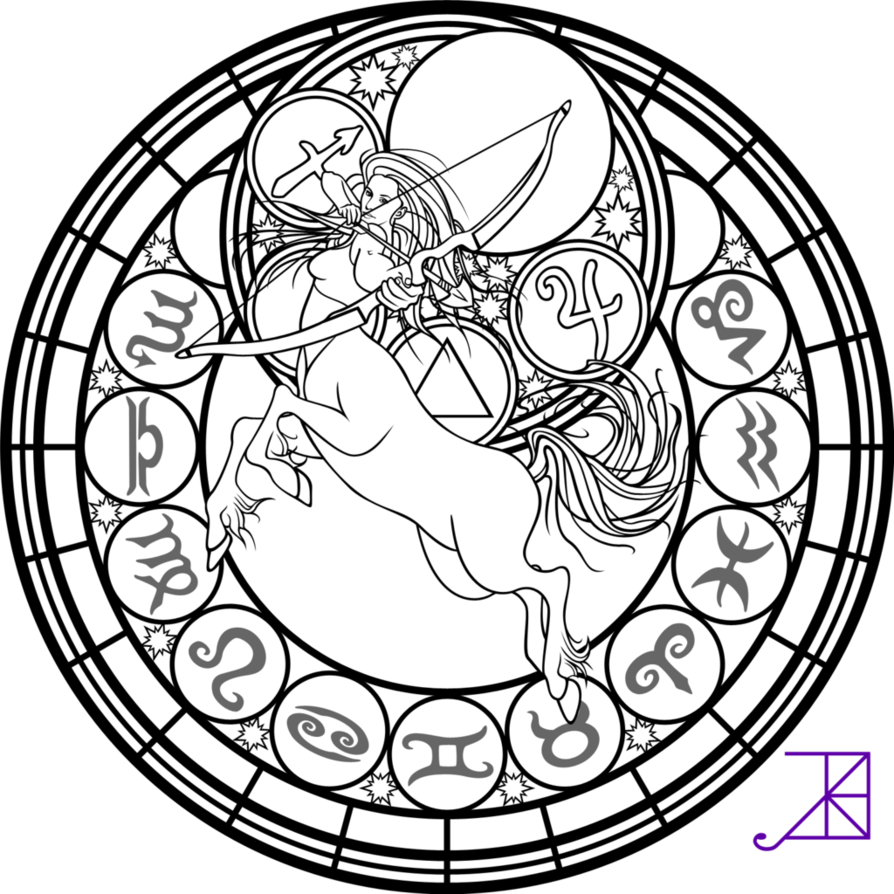  Stained Glass Coloring pages Astrology