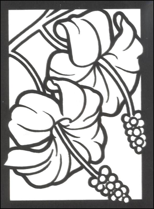  Stained Glass Coloring pages Flowers
