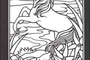 Stained Glass Coloring pages Horse