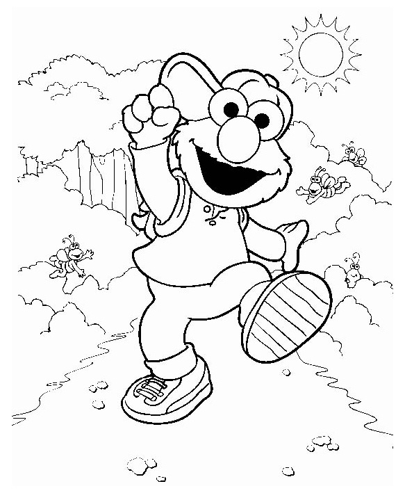 Training Elmo coloring pages