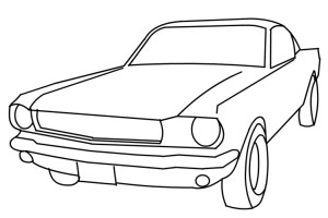 Vintage Ford Mustang Car Coloring pages