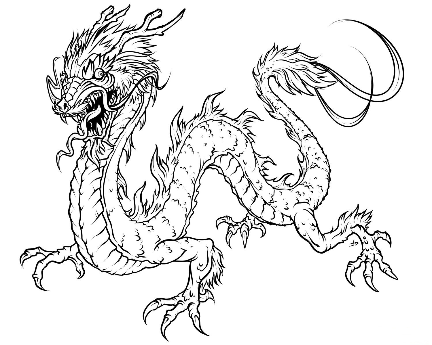  Chinese Dragon Coloring Pages | Colouring pages | #28