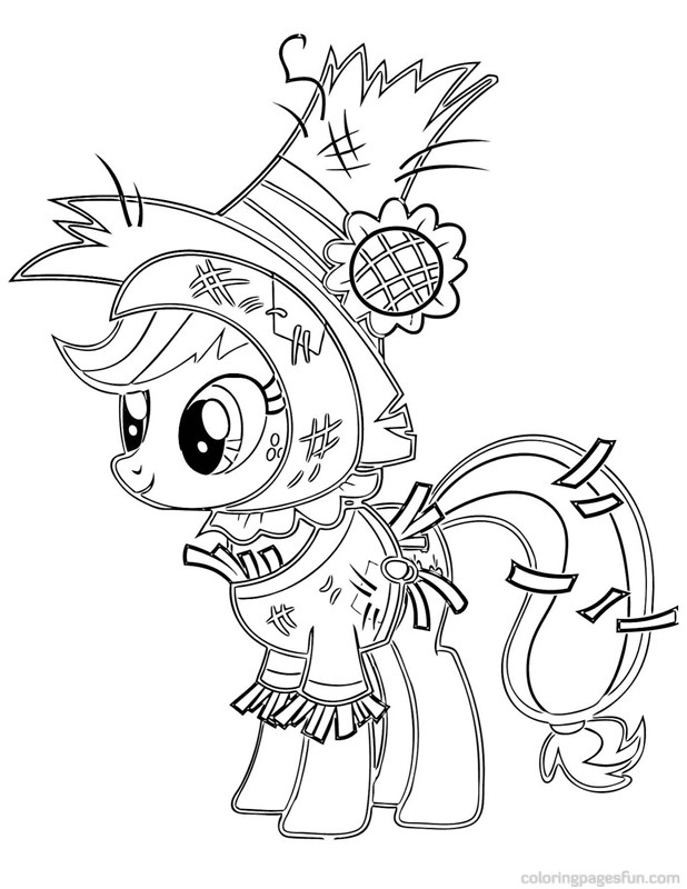 My Little Pony Coloring Pages HAPPY APPLEJACK CASTEL Free Printable