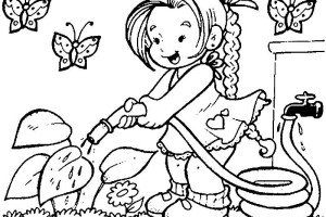 Spring Coloring Pages CUTE BABY GIRLS