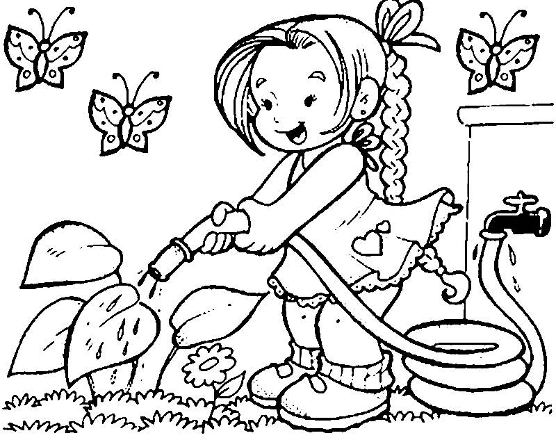  Spring Coloring Pages CUTE BABY GIRLS