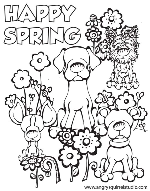 Spring Coloring Pages HAPPY SPRING
