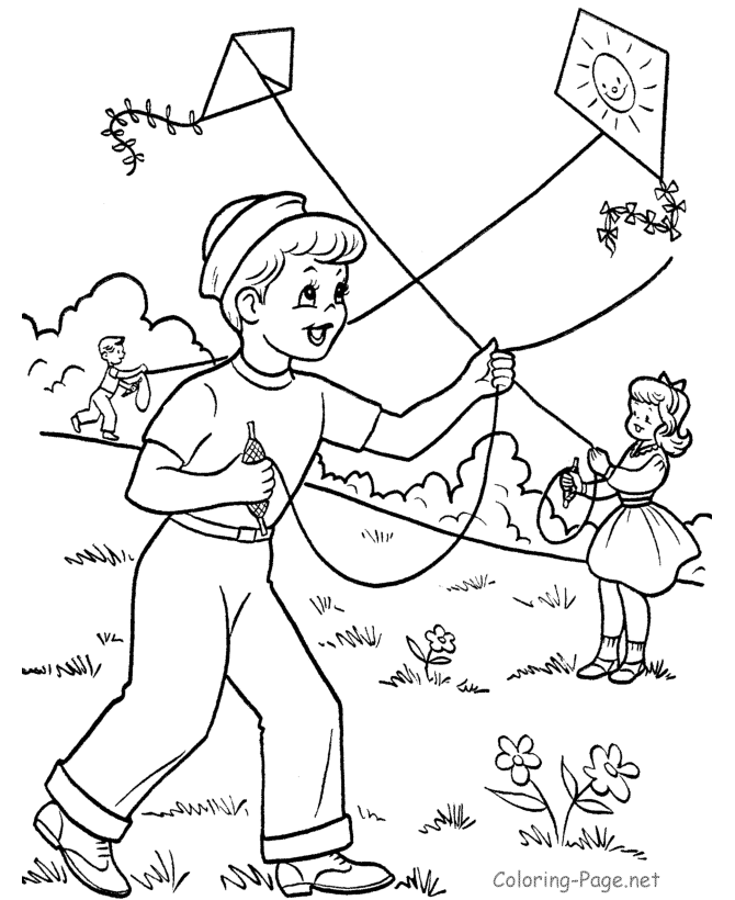 Spring Coloring Pages KITE