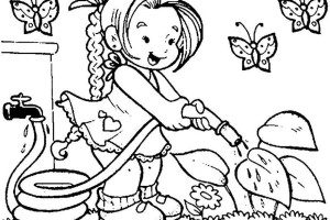 Spring Coloring Pages LITTLE GIRL