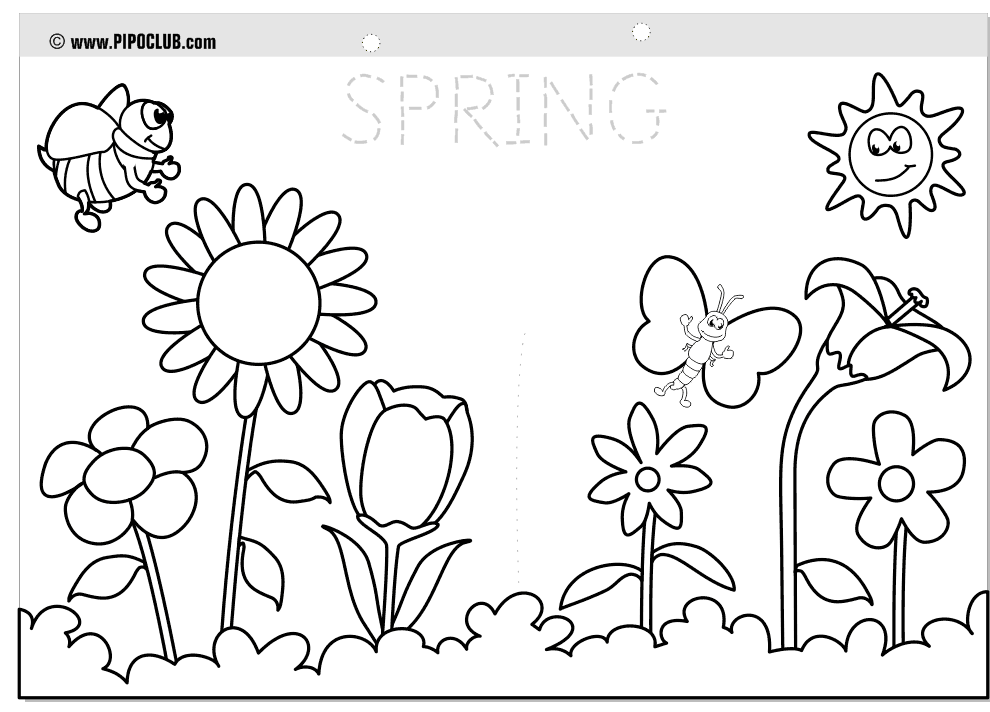 Spring Coloring Pages NATURAL