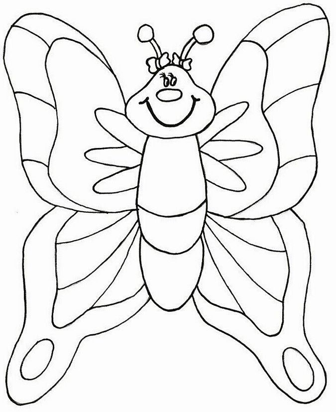 Spring Coloring Pages NICE BUTTERFLY
