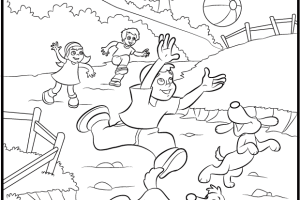 Spring Coloring Pages PLAY OUTSIDE