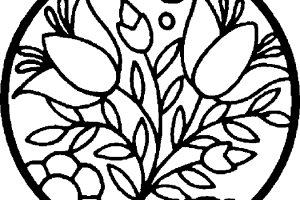 Spring Coloring Pages STAIN GLASS FLOWERS