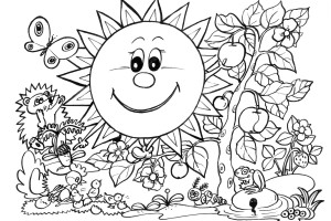 Spring Coloring Pages SUNNY + GARDEN