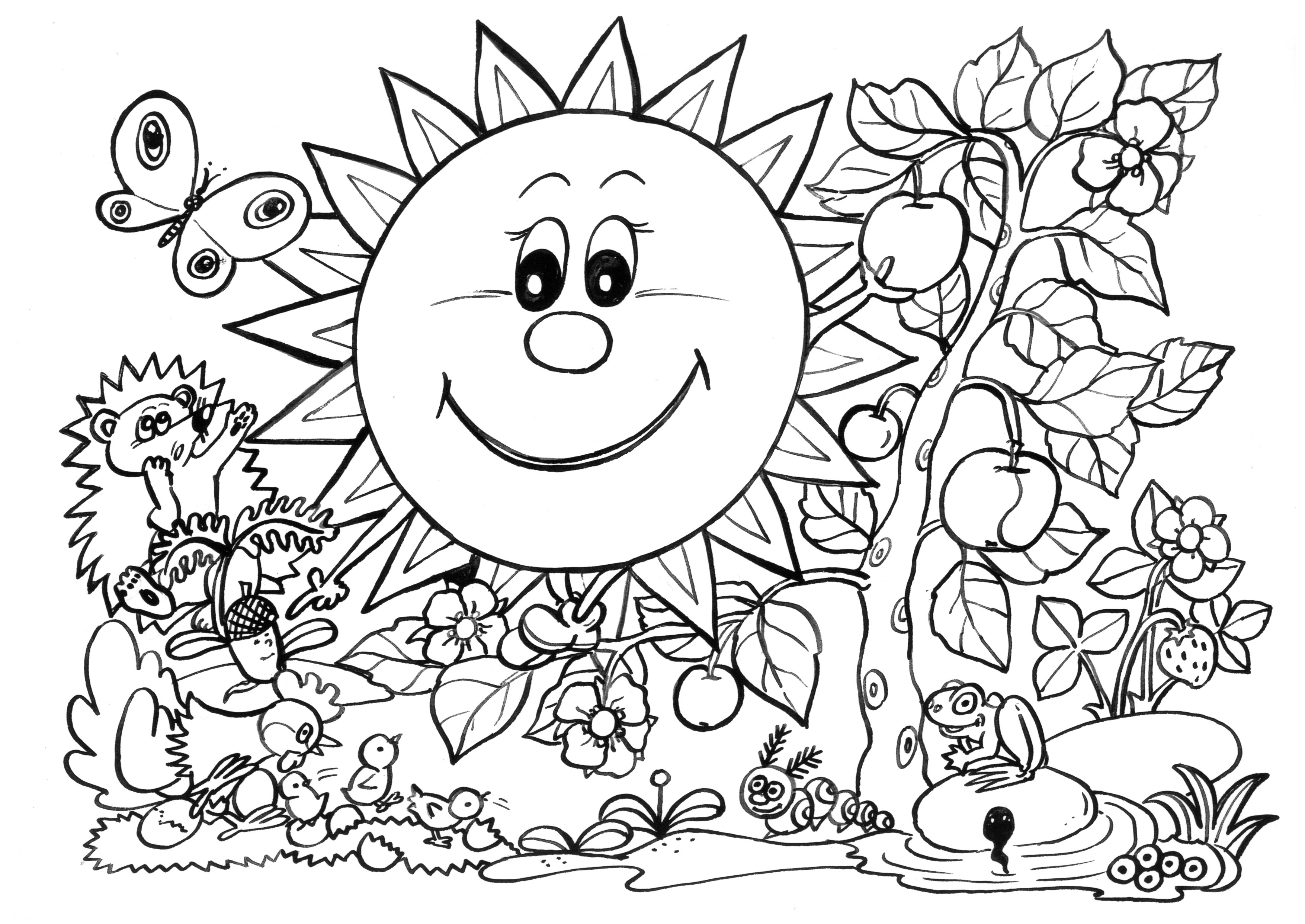  Spring Coloring Pages SUNNY + GARDEN