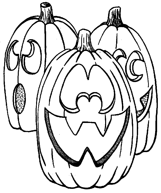 3 Pumpkin Halloween coloring pages