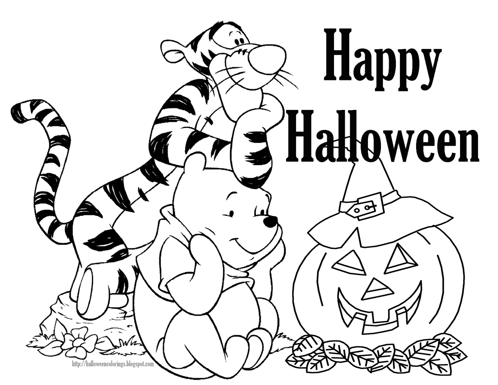  Halloween coloring pages | Winnie the poo