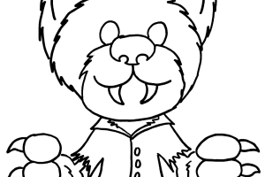 Little monster Halloween coloring pages