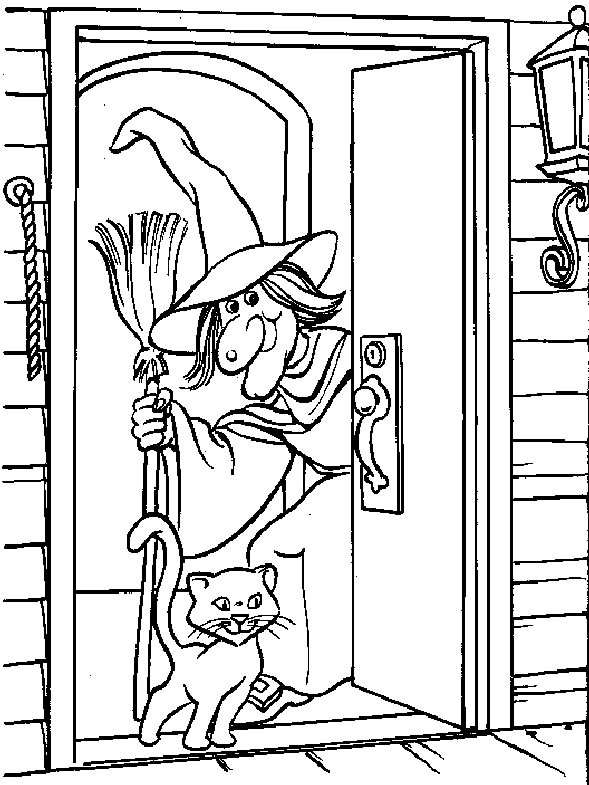  Witch Halloween coloring pages