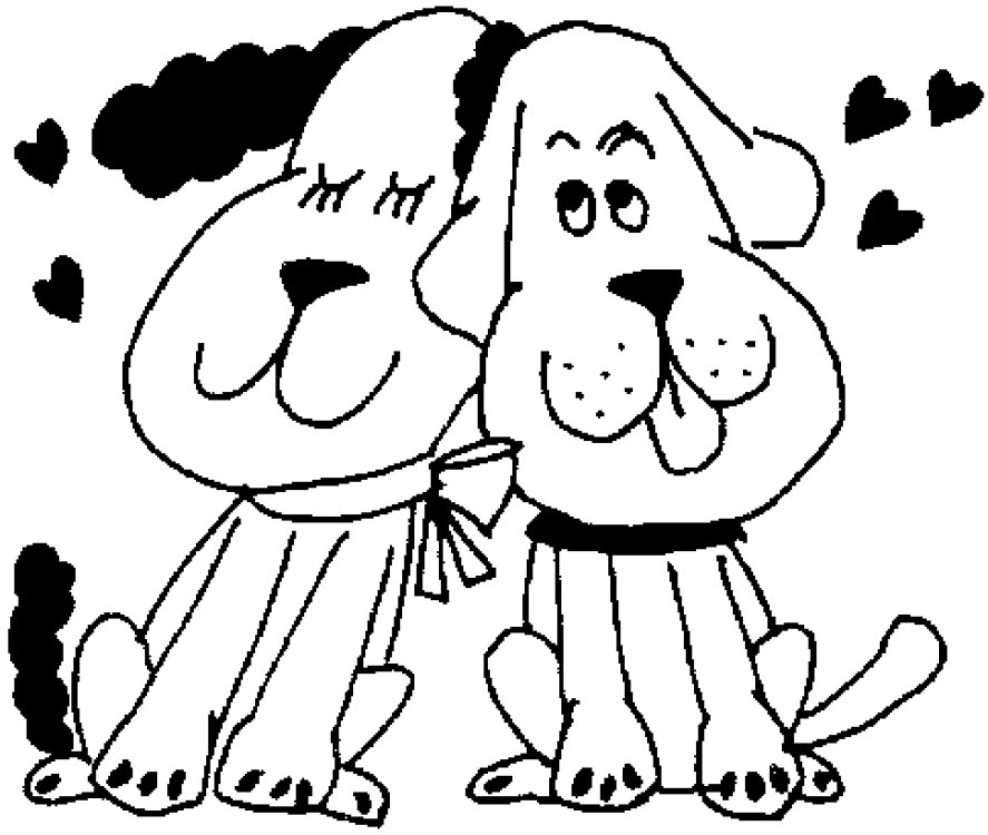  2 dogs Cool Coloring Pages | Coloring pages for kids | coloring pages for boys |