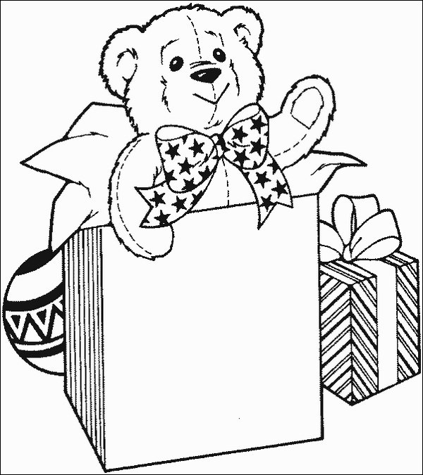 Animal Gift Coloring Pages Christmas | Coloring pages for Christmas | Christmas trees coloring pages