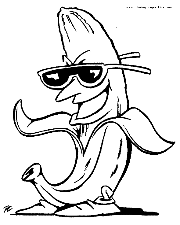 Banana Cool Coloring Pages | Coloring pages for kids | coloring pages for boys |