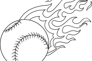 Baseball Ball FLAMES Cool Coloring Pages | Coloring pages for kids | coloring pages for boys |