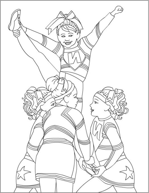  Cheerleaders Cool Coloring Pages | Coloring pages for kids | coloring pages for boys |