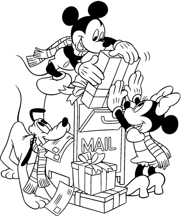 Little Disney Family Coloring Pages Christmas | Coloring pages for Christmas | Christmas trees coloring pages