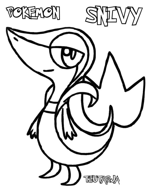  SnivY Pokemon Coloring Pages | Coloring pages for kids | coloring pages for boys | #