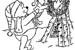 Winnie the Pooh Coloring Pages Christmas | Coloring pages for Christmas | Christmas trees coloring pages