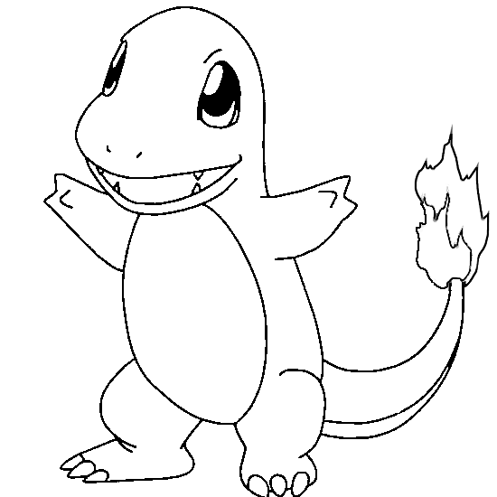Happy Charmander Pokemon Coloring Pages | Coloring pages for kids | Kids coloring pages | #