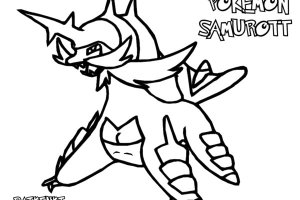 Samurott Pokemon Coloring Pages | Coloring pages for kids | Kids coloring pages |