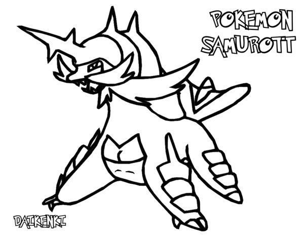  Samurott Pokemon Coloring Pages | Coloring pages for kids | Kids coloring pages |