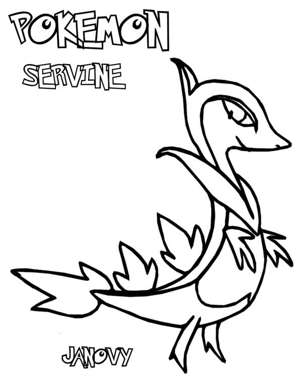 Servine Pokemon Coloring Pages | Coloring pages for kids | Kids coloring pages |