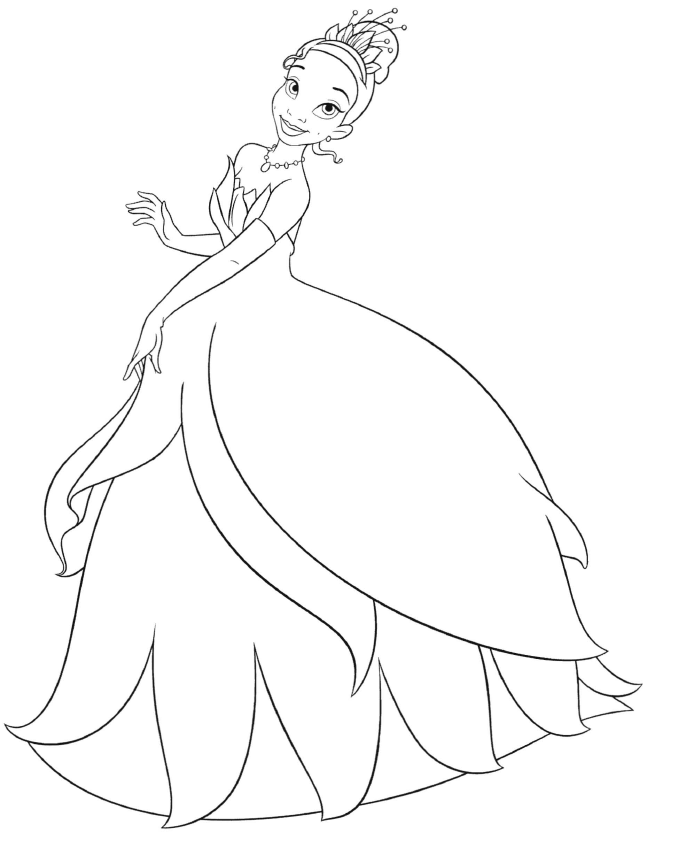  Tiana Disney Princess Coloring Pages