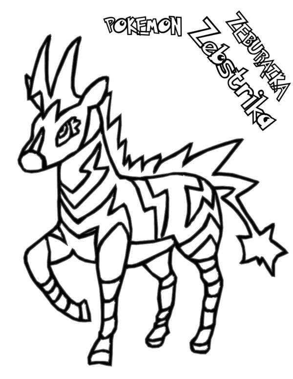  Zebstrika Pokemon Coloring Pages | Coloring pages for kids | Kids coloring pages |