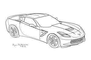 2014 ZR1 Corvette CAR COLORING PAGES | Race car coloring pages